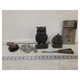 Cast Iron Owl, Ship Bookened, Seahorse Letter