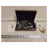 Velvet Jewelry Box with Contents