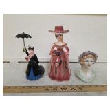 (3) Vtg Porcelain Figurines including Mary