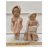 Pair of Antique Dolls - Effanbee Baby Dainty and