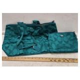 Coach Monogram Green Tote w Matching Makeup Bag