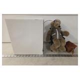 Fly Fishing Bear on Chair w Pole and Basket- New