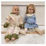 Pair of Vtg Runner Baby Dolls with Sleeping Eyes