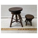 Pair of Doll Sized Piano Stools