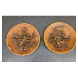 (2) Chalkware Style Hanging Plates- As Found