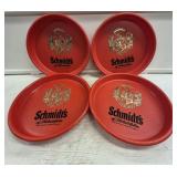 (4) Vtg Schmidt's Plastic Beer Trays
