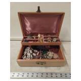 Vtg Jewelry Box with Contents including Vtg