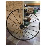 Large Cast Metal Wagon Wheel