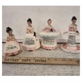 (4) Vtg Enessco Praying Figurines