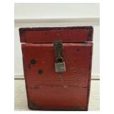 Vtg Red Ballot Box