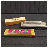 (3) Vtg Harmonicas for Kids