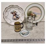 Vintage Plates, Cups and Ashtray