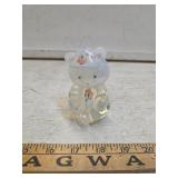 Fenton Opalescent Bear, Hand Painted and Signed