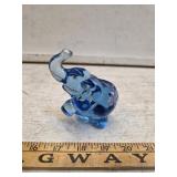 Fenton Blue Elephant, Hand Painted and Signed