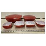 Vtg Pyrex Square Bowl Serving Set