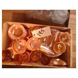 12 plates, assorted pcs peach Fire King dishes