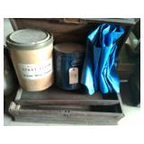 rail road tool box, tarps, 2 containers