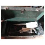tool box, hack saw, misc