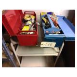 tap & die, elect. items w/tool box, metal cart