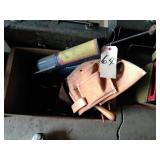 Watkins dusters, tool belt, misc towels