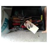misc screw drivers w/tool box, misc