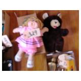 teddy bear, cabbage patch doll