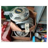 2 boxes of assorted hub caps