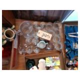 gold rim pitcher & glasses