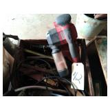 belt sander, knives, screwdrivers