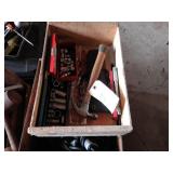 socket set, hammer, drills, wrench set