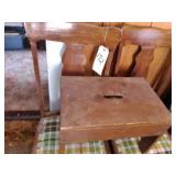 2 upholstered wood chairs