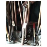 assorted picks, axes