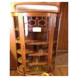 5 shelf curved cabinet w/mirror