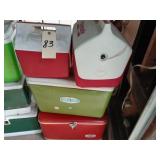 thermos, cooler, 4 igloo coolers