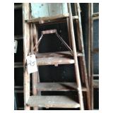 3 wooden step ladders