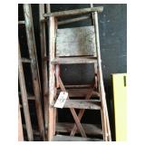 3 wooden step ladders