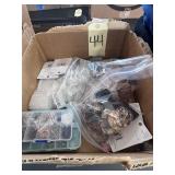 Box of earring making supplies