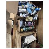 box of acrylic and chalk paints