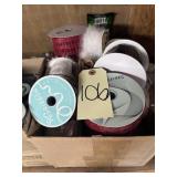 box of various wired ribbon