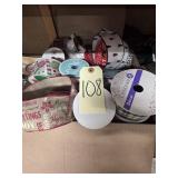 box of various wired ribbons