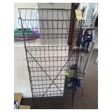 Black floor standing wire literature rack
