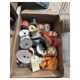 Large box of various wired ribbon
