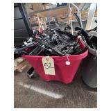 tote of kids and pant hangers