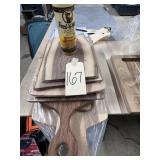 various cutting boards, oil