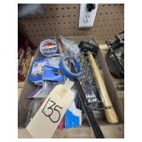 Flat of misc screws, nails, pegboard hooks, etc