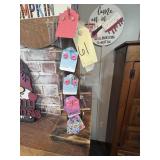 Wooden earring display & earrings