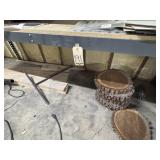 All wood on ground unders shelving