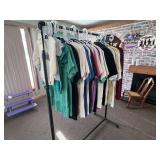 Boutique Pipe Single Bar Clothing Rack & shirts