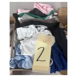 Box of newborn-6mos onesies, tshirts, sleep gowns