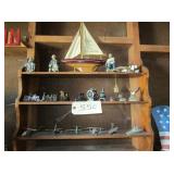 shelf w/miniature planes, pot belly stoves